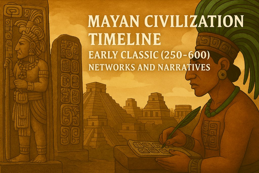 Mayan Civilization Timeline - Early Classic (250–600) - networks and narratives